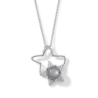 D''Joy Sri Lankan Titanium Moonstone and White Zircon 1.80 ctw Pendant Necklace in Rhodium Over Sterling Silver 20 Inches