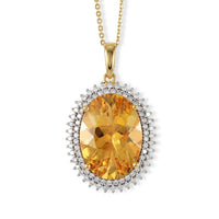 D'Joy Yellow Labradorite and Moissanite 11.20 ctw Pendant Necklace in 18K Vermeil Yellow Gold Over Sterling Silver 20 Inches