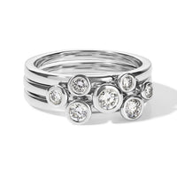 Luxuriant Lab Grown Diamond (G-H, SI) Set of 3 Stackable Ring in 18K Vermeil YG Over Sterling Silver (Size 7.0) 1.00 ctw