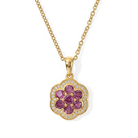 EverTrue AAA Radiant Ember Garnet and Moissanite 1.75 ctw Pendant in 18K YG Plated with ION Plated YG Stainless Steel Necklace 20 Inches