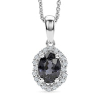 Certified & Appraised D'Joy Premium Platinum Spinel and Moissanite 1.00 ctw Pendant Necklace in Rhodium Over Sterling Silver 18 Inches