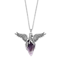 African Amethyst Pendant in Silvertone with Stainless Steel Necklace (20 Inches) 45.00 ctw 4491227