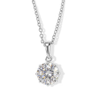 EverTrue Simulated Diamond Pendant Necklace (20 Inches) in Stainless Steel 5.70 ctw