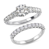 Luxuriant Lab Grown Diamond (SI1) Set of 2 Ring in Sterling Silver (Size 6.0)  2.30 ctw