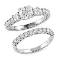 Luxuriant Lab Grown Diamond (SI1) Set of 2 Ring in Sterling Silver (Size 6.0)  2.30 ctw