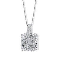 Luxuriant Lab Grown Diamond (G-H, SI) Pendant Necklace (20 Inch) in Rhodium Over Sterling Silver 1.50 ctw