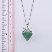 Green Aventurine Pendant in Silvertone with Stainless Steel Necklace (20 Inches) 50.00 ctw