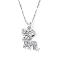 Simulated Diamond Pendant in Platinum Bond with Stainless Steel Necklace 20 Inches