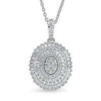 D'Joy Blue Diamond (IR) Pendant Necklace (18-20 Inches) in Rhodium Over Sterling Silver 0.50 ctw