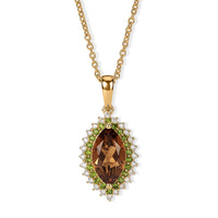 EverTrue Autumn Alexite, Multi Gemstone Radiant Forest Flame Pendant in 18K YG Plated with ION Plated YG Stainless Steel Necklace (20 Inches) 4.20 ctw