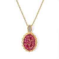 EverTrue Niassa Ruby (FF) 4.00 ctw Pendant in 18K YG Plated and Platinum Bond with Stainless Steel Necklace 20 Inches