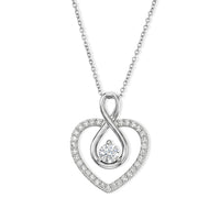 Luxuriant Lab Grown Diamond (G-H, SI) Heart Pendant Necklace (20 inches) in Rhodium Over Sterling Silver 0.50 ctw