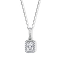 Luxuriant Lab Grown Diamond (G-H, SI) Pendant Necklace (20 Inches) in Rhodium Over Sterling Silver 1.20 ctw