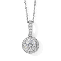 Luxuriant Lab Grown Diamond (G-H, SI) Pendant Necklace (20 Inches) in Rhodium Over Sterling Silver 1.20 ctw