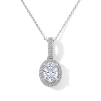 Luxuriant Lab Grown Diamond (G-H, SI) Pendant Necklace (20 Inches) in Rhodium Over Sterling Silver 1.20 ctw