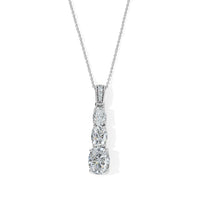 D'Joy Moissanite 7.15 ctw Pendant Necklace in Rhodium Over Sterling Silver 20 Inches