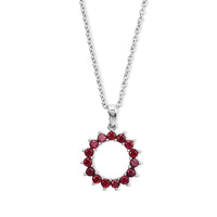 EverTrue Orissa Rose Garnet 1.90 ctw Pendant Necklace in Stainless Steel 20 Inches