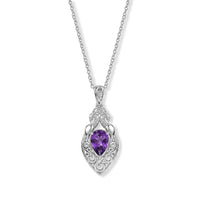 EverTrue Mashamba Amethyst Pendant in Platinum Bond with Stainless Steel Necklace (20 Inches) 1.75 ctw