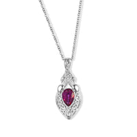EverTrue Crimson Mystic Topaz 2.25 ctw Pendant in Platinum Bond with Stainless Steel Necklace 20 Inches