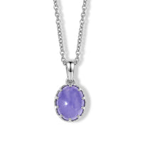D''Joy Black Jade Pendant in Rhodium Over Sterling Silver with Stainless Steel Necklace (20 Inches) 3.30 ctw