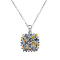 Luxuriant Lab Grown Multi Diamond (IR) (SI) Pendant Necklace (20 Inches) in Rhodium Over Sterling Silver 2.00 ctw