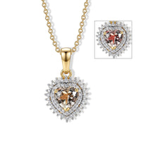 D'Joy AAA Turkizite, Moissanite Golden Romance Pendant Necklace (20 Inches) in 18K Vermeil YG Over Sterling Silver 1.10 ctw