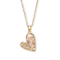 Lab Created White Cat''s Eye, Simulated Diamond Pendant in Goldtone with ION Plated YG Stainless Steel Necklace (16-18 Inches) 4.00 ctw 4494002