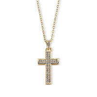 Simulated Diamond Pendant in Goldtone with ION Plated YG Stainless Steel Necklace (16-18 Inches) 2.00 ctw 4494007