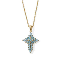 EverTrue Lagoon Apatite 2.50 ctw Pendant in 18K YG Plated with ION Plated YG Stainless Steel (20 Inches)