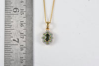 D'Joy Premium Malawi Green Sapphire, Multi Gemstone Royal Blossom Pendant Necklace (20 Inches) in 18K Vermeil YG Over Sterling Silver 1.00 ctw