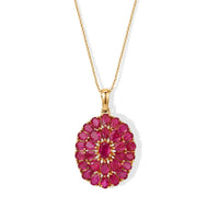 D'Joy Premium Niassa Ruby (FF) Pendant Necklace (20 Inches) in 18K Vermeil YG Over Sterling Silver 8.70 ctw
