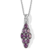 EverTrue Simulated Amethyst Color Diamond Pendant Necklace (20 Inches) in Stainless Steel 6.85 ctw