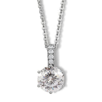 D'Joy 120 Facet Moissanite 1.90 ctw Pendant Necklace in 18K Vermeil Yellow Gold Over Sterling Silver 20 Inches