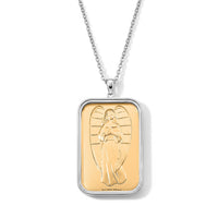 24K Gold Foil Cross & Bible Pendant with Stainless Steel Necklace (20 Inches) 44959