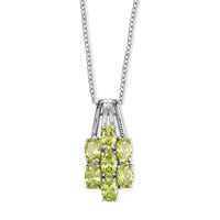 EverTrue Simulated Lime Diamond Pendant Necklace (20 Inches) in Stainless Steel 5.10 ctw