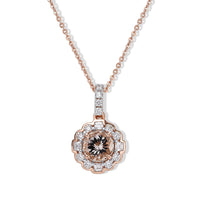 D''Joy Marropino Morganite, Moissanite Pendant Necklace (18 Inches) in 18K Vermeil RG Over Sterling Silver 1.60 ctw