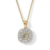 D''Joy Hanabi Cut Premium Turkzite, Moissanite Pendant Necklace (18 Inches) in 18K Vermeil YG Over Sterling Silver 1.80 ctw