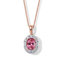 Certified & Appraised 10K Rose Gold AAA Blush Tourmaline, Luxuriant Lab Grown Diamond (G-H, SI) (0.65 cts) Pendant Necklace (18 Inches) 1.70 ctw