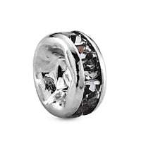 GCS Austrian Crystal Spacer Beads in Silvertone (Set of 100)