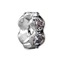GCS Set of 100pcs Austrian Crystal Spacer Beads in Silvertone