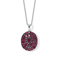 D'Joy Premium Orissa Rhodolite Garnet Berry Royale Pendant Necklace (20 Inches) in Rhodium Over Sterling Silver 8.70 ctw