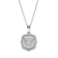 Luxuriant Lab Grown Diamond (G-H, SI) Pendant Necklace (20 Inches) in Rhodium Over Sterling Silver 1.00 ctw