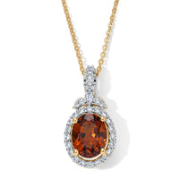 D''Joy Premium Honey Garnet, Moissanite Pendant Necklace (18 Inches) in 18K Vermeil YG Over Sterling Silver 2.30 ctw