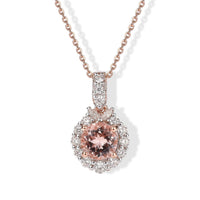 Certified and Appraised D''Joy Premium Pink Morganite, Moissanite Pendant Necklace (18 Inches) in 18K Vermeil RG Over Sterling Silver 1.77 ctw