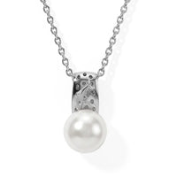 EverTrue Freshwater Pearl Pendant in Platinum Bond with Stainless Steel Necklace (20 Inches)