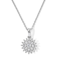 Luxuriant Lab Grown Diamond (G-H,SI) Pendant Necklace (20 Inch) in Rhodium Over Sterling Silver 0.50 ctw