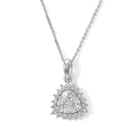 D'Joy Moissanite Pendant Necklace (20 Inches) in Rhodium Over Sterling Silver 2.40 ctw