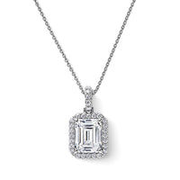 D''Joy Moissanite 4.25 ctw Pendant Necklace in Rhodium Over Sterling Silver 20 Inches