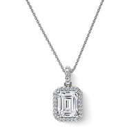 D''Joy Moissanite 4.25 ctw Pendant Necklace in Rhodium Over Sterling Silver 20 Inches
