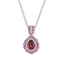D''Joy AAA Morro Redondo Pink Tourmaline, Multi Gemstone Pendant Necklace (20 Inches) in Rhodium Over Sterling Silver 1.70 ctw
